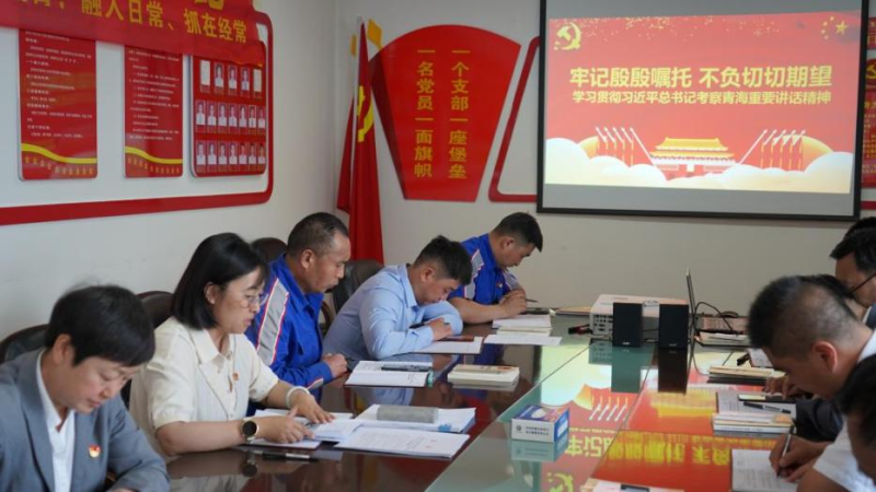 8040WWW威尼斯汽贸公司党支部认真学习贯彻习近平总书记考察青海时的主要讲话精神