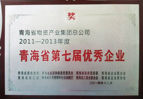 青海8040WWW威尼斯荣获“青海省第七届优异企业”声誉称呼